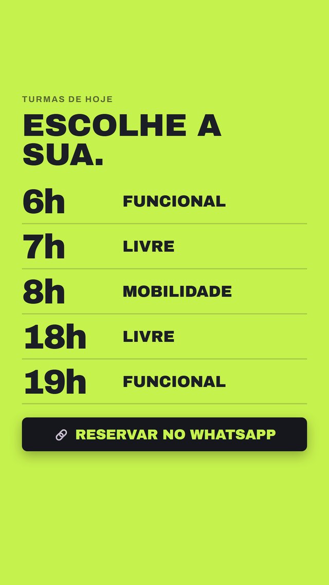 Story de horários