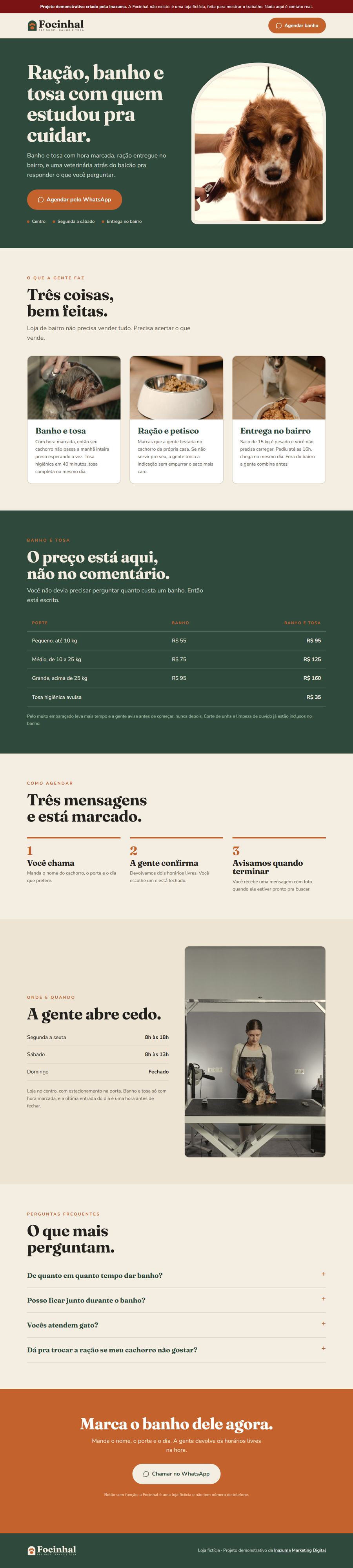 Site de uma página da Focinhal